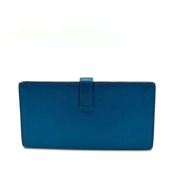 Hermes Blue Epsom SHW Bearn Wallet - Picture 2 of 8